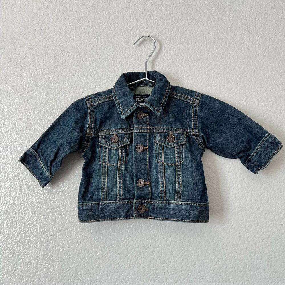 The Children’s Place dark denim jacket snap button